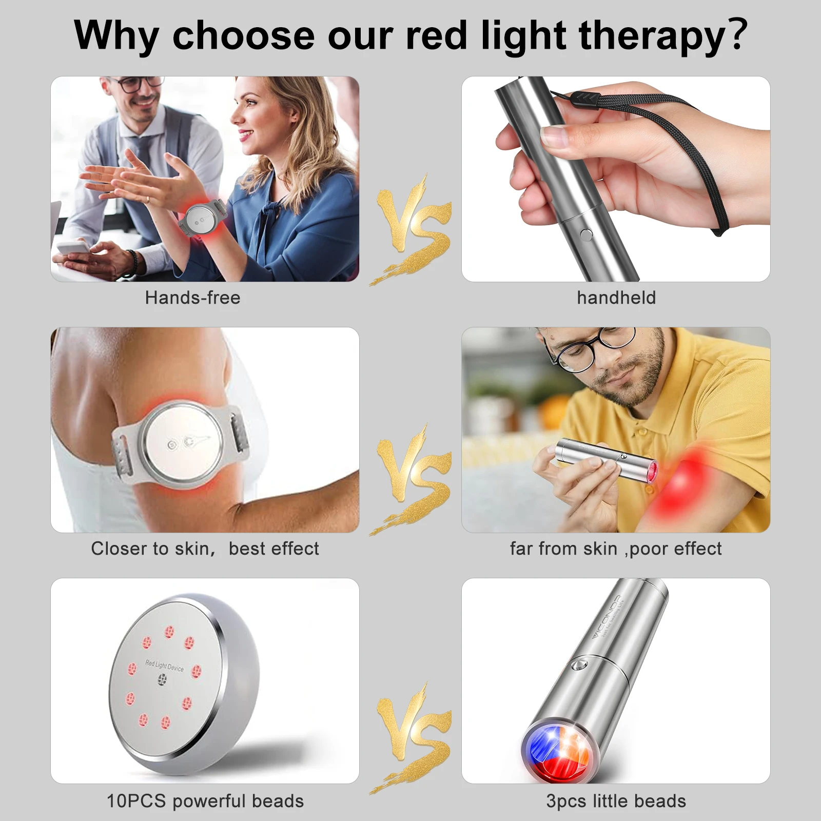 KTS Wristband Red Light Therapy Device For Hand Legs Knee Joint Pain Relief Vibration Massager Infrared Light Therapy Treatment