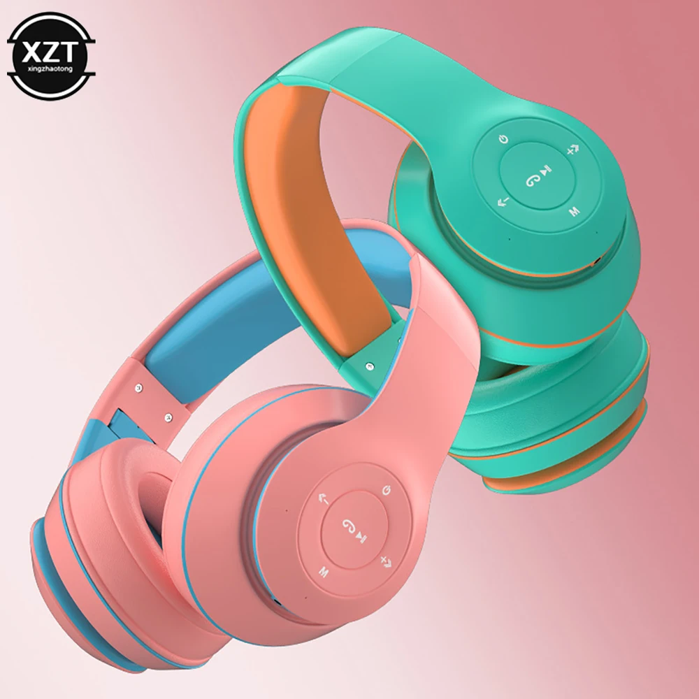 Cute Collegiate Style Headphone Wireless Bluetooth-Compatible headset Low Delay Gaming Headset Call Online Heavy Bass Headset