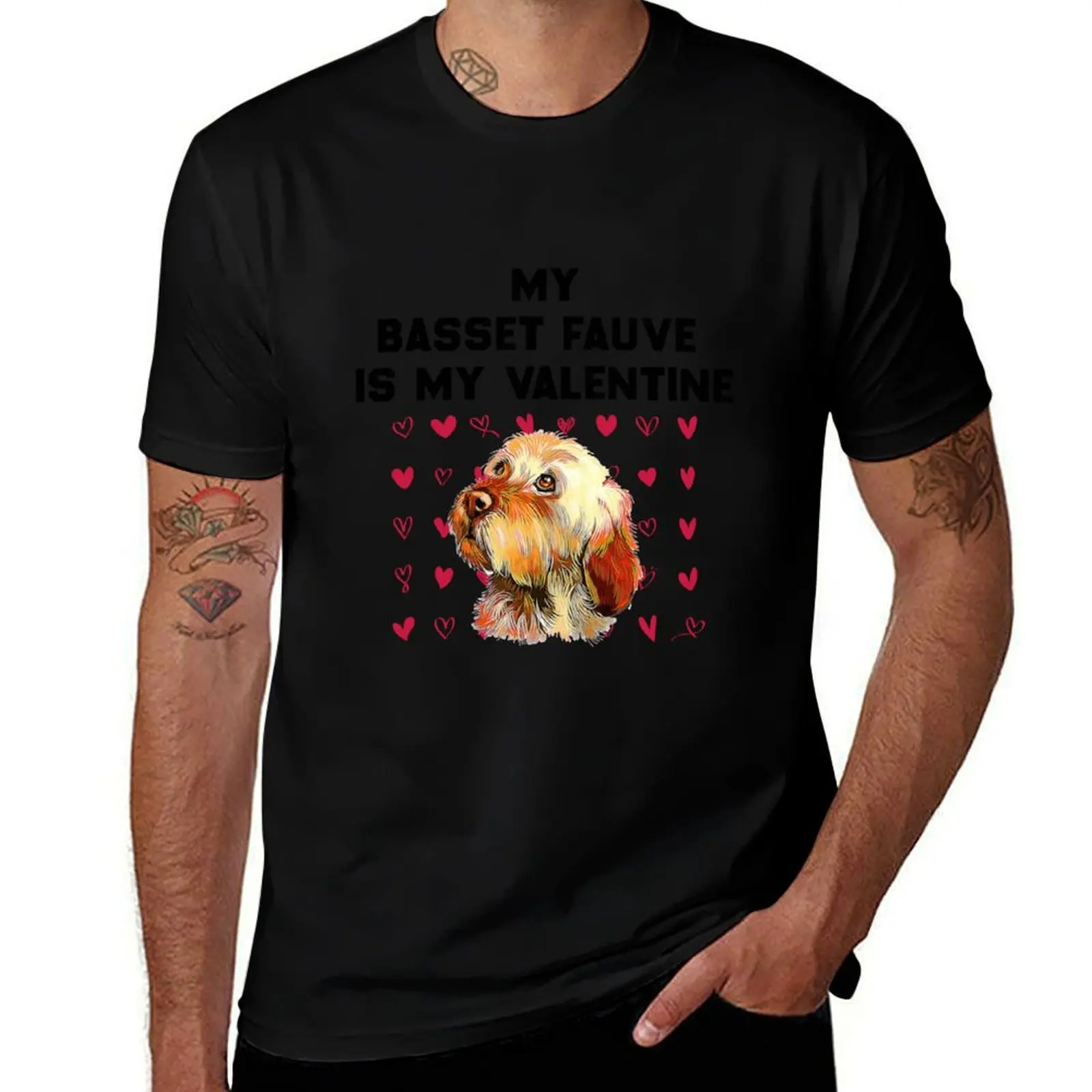 my basset fauve is my valentine T-Shirt Sporty Casual Quick Dry T-Shirt