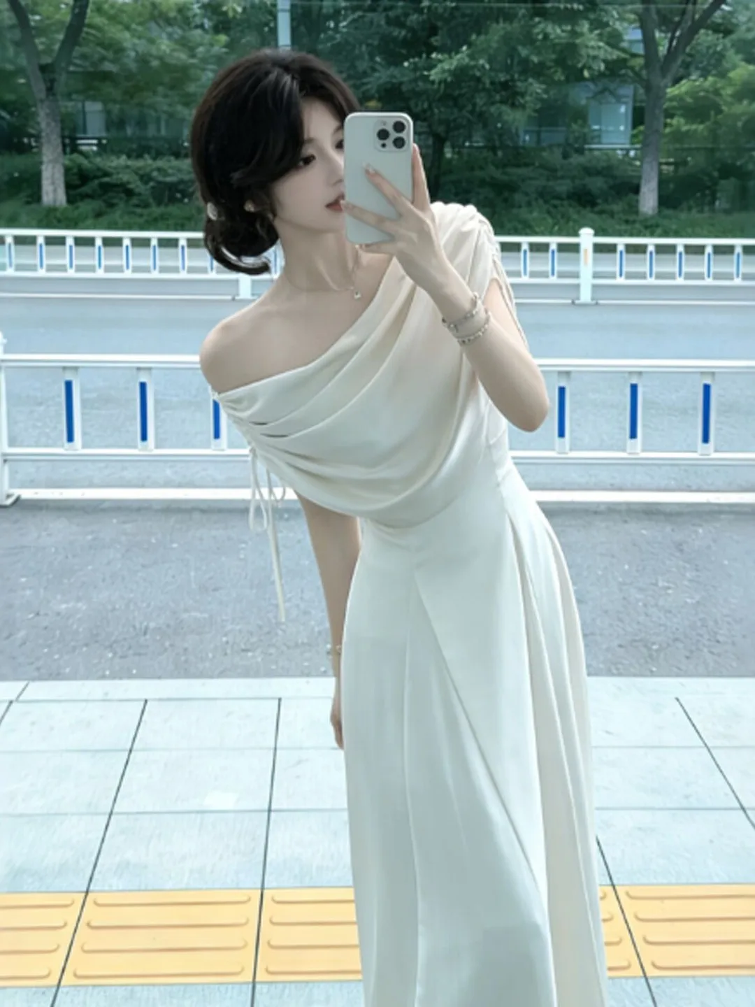 

Slimming Effectiveness Unique Beautiful Swinging Collar Waist Cinching Fairy Dress Summer 2026 Soft Style Color Short S...