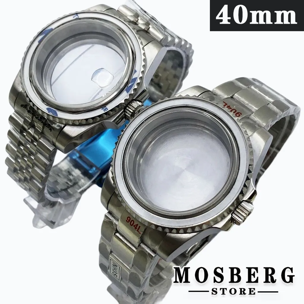 

40mm Watch Case Stainless Steel Sapphire Glass For NH35 NH36 ETA 2836 Miyota8215 8205 821A DG2813 3804 ETA2824 PT5000 Movement