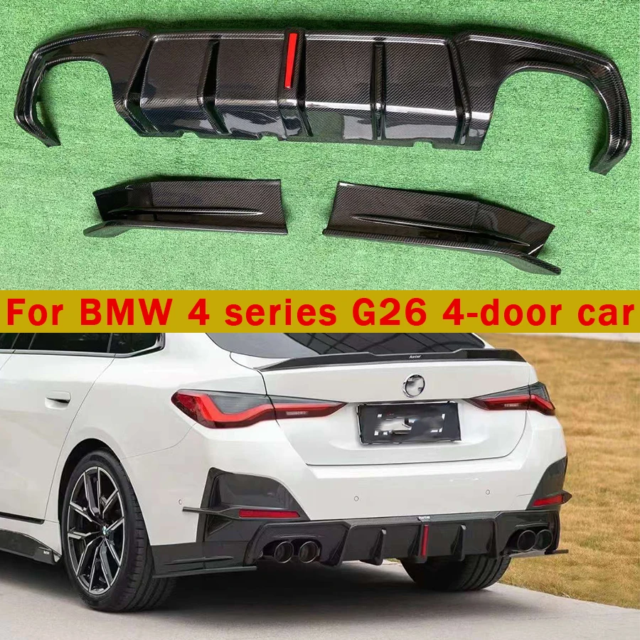 For BMW 4 Series G26 430 425 Carbon Fiber Back lip Car Rear Bumper Diffuser Rear Splitters Spoiler Back lip 4-door body kit