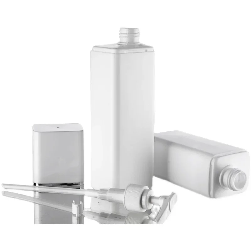 300ml400ml 500ml Square Lotion Bottle with Silver Edge Cover Body Wash Shampoo Bottle Empty Container Pump Bottle for Cosmetics