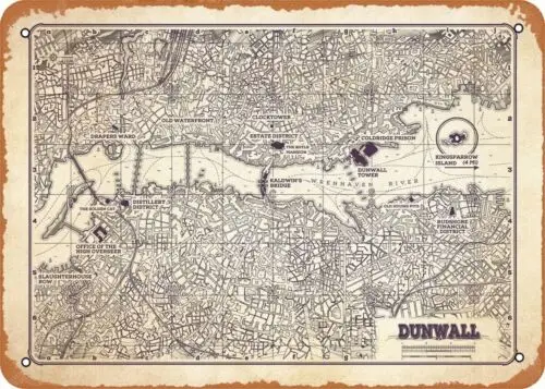 m1,The Classic Arcade Video Game Poster Metal Tin Sign Dunwall Maps Of Dishonored