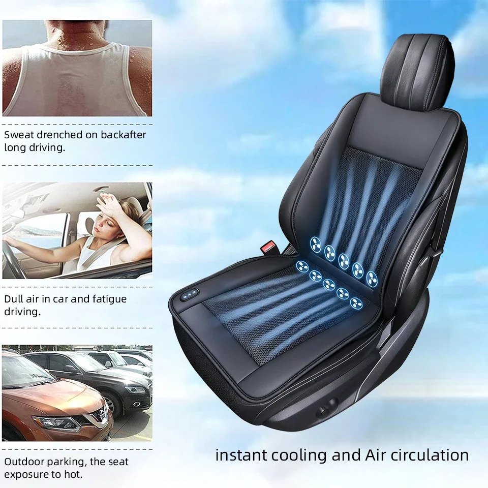 

12V Spacer Car Summer Cool Air Seat Car Seat Cushion Summer Cold Air Ventilation With 8/16/24 Fan Fast Blowing Refrigerated Seat