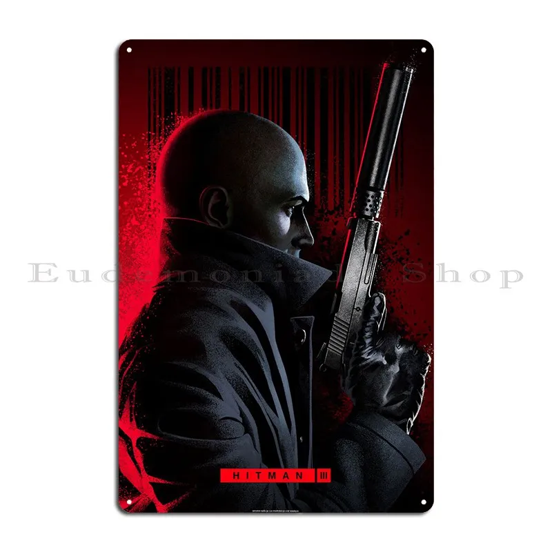 Hitman Metal Signs Printing Retro Bar Designing Club Tin Sign Poster