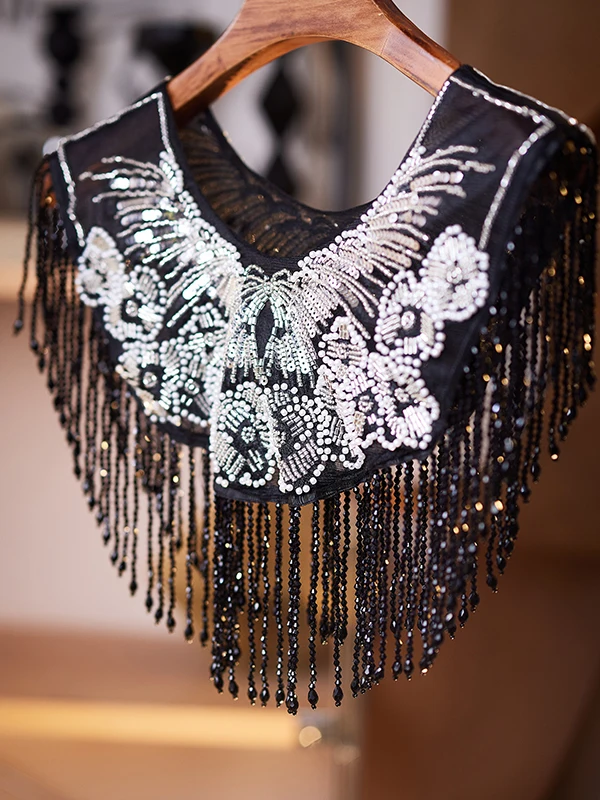 

Ретро-пальто с кружевными вставками на плечах, винтажное, ручной работы, с бахромой, очень нежное, женская модная верхняя одежда