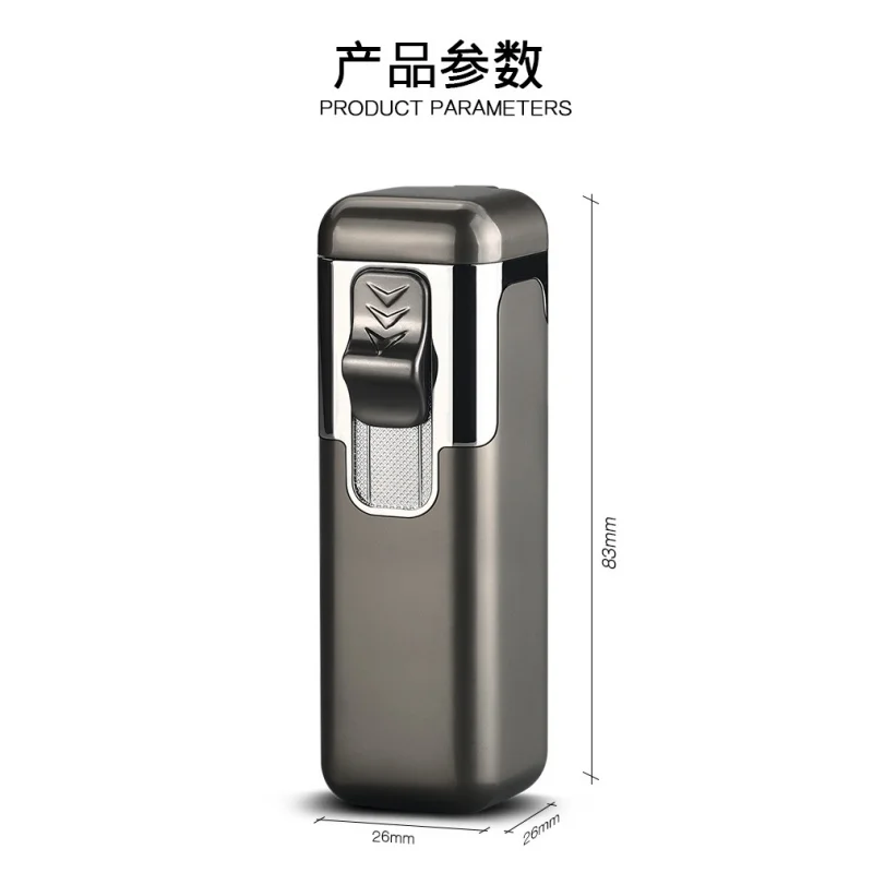 Novel Quad Jet Blue Flame Cigar Lighter Fashionable Metal Butane Gas Lighter Premium Men's Festival Gift Outdoor Practical Tool view 6