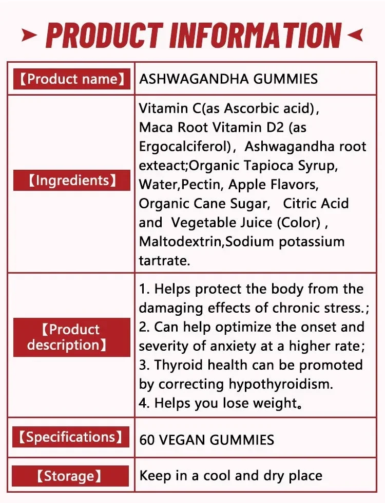 1 bottle of Ashwagandha gummies relieve stress help with sleep support immune system health