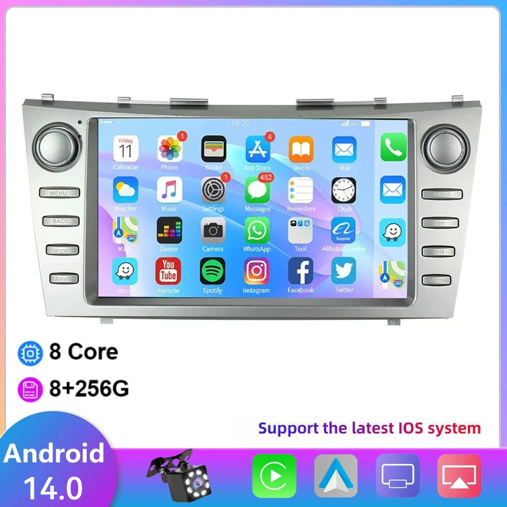 

Wireless Carplay For Toyota Camry 2006 2007-2011 Head Unit Android 14.0 Multimedia Player GPS Navigation Stereo Car Radio 2 Din