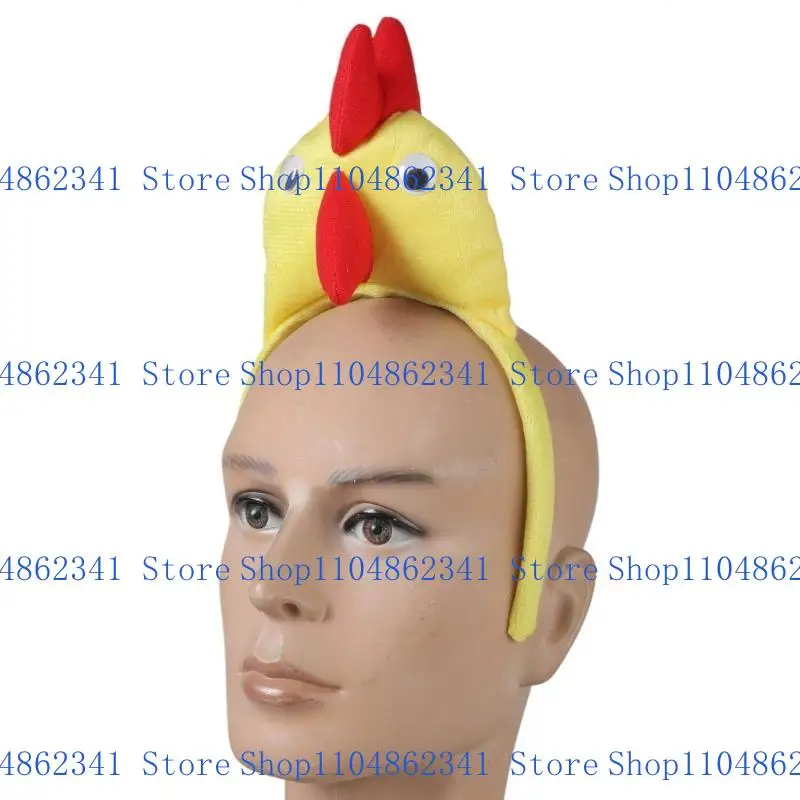 

5asd Hairband Funny Photo Booth Cartoon Rooster Headband Party Headpiece Padded Headband for Music Festivals