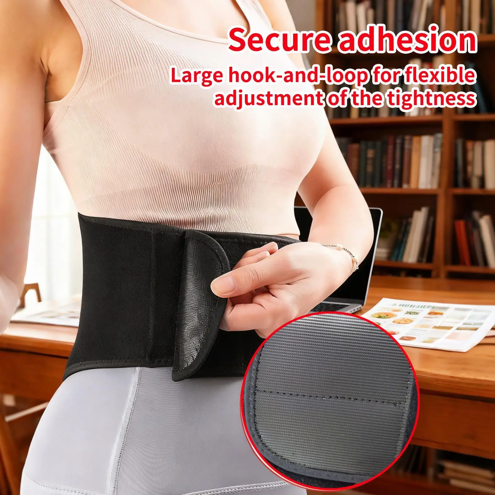 Adjustable Length 3-Temp Wrap Electric Warm Waist Belt Pad for Office Home Period Body Joints Abdomen Back Belly Heating Belt