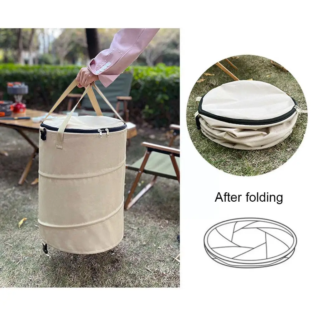 Garden Trash Can Folding Trash Can Garden Storage Fallen Storage Can Capacity Outdoor Oxford Cloth Bags Weed Large Trash Le N3E4