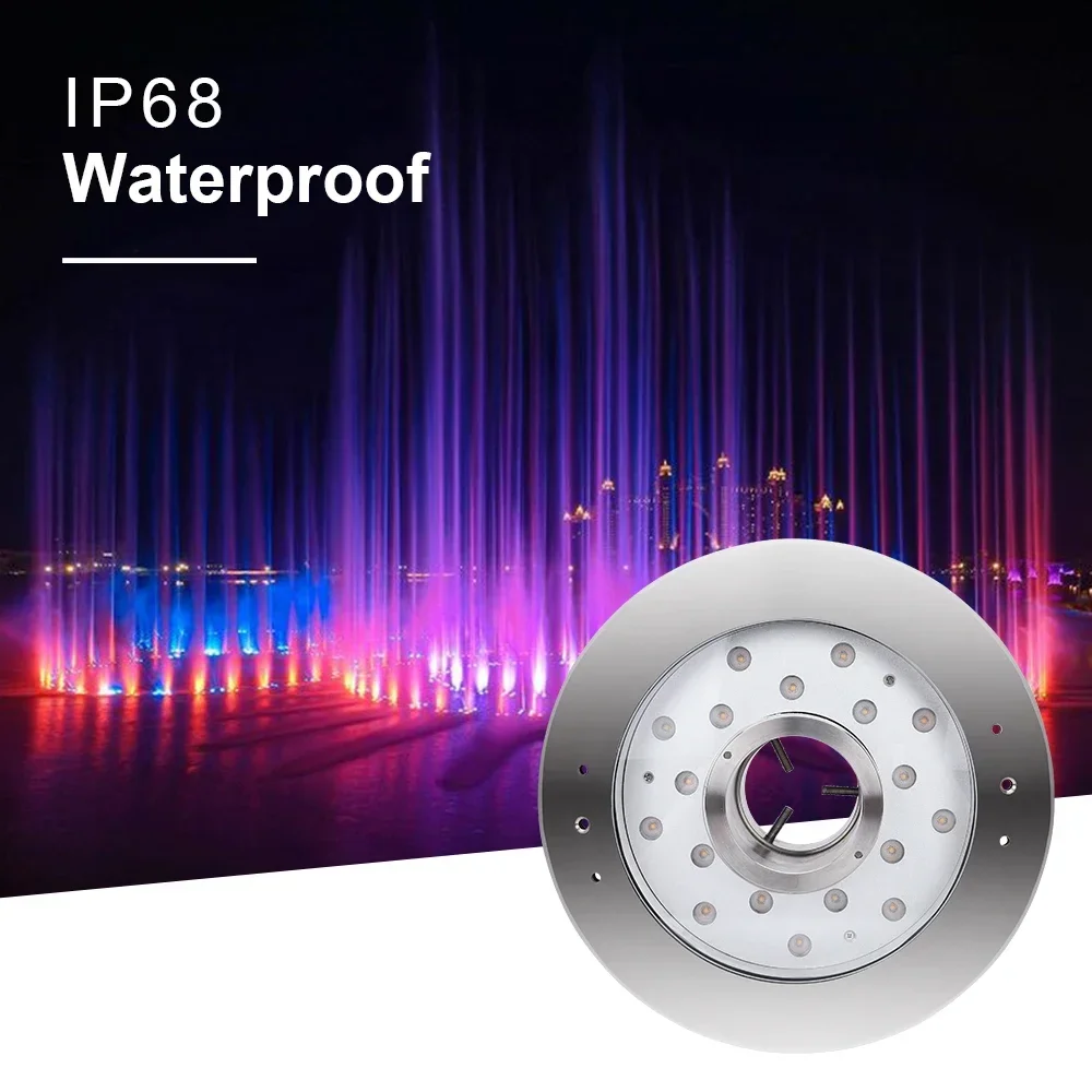 

DMX Control IP68 18W 36W RGB 3in1 Underwater LED nozzles light LED ring light Swimming pool Fountain light