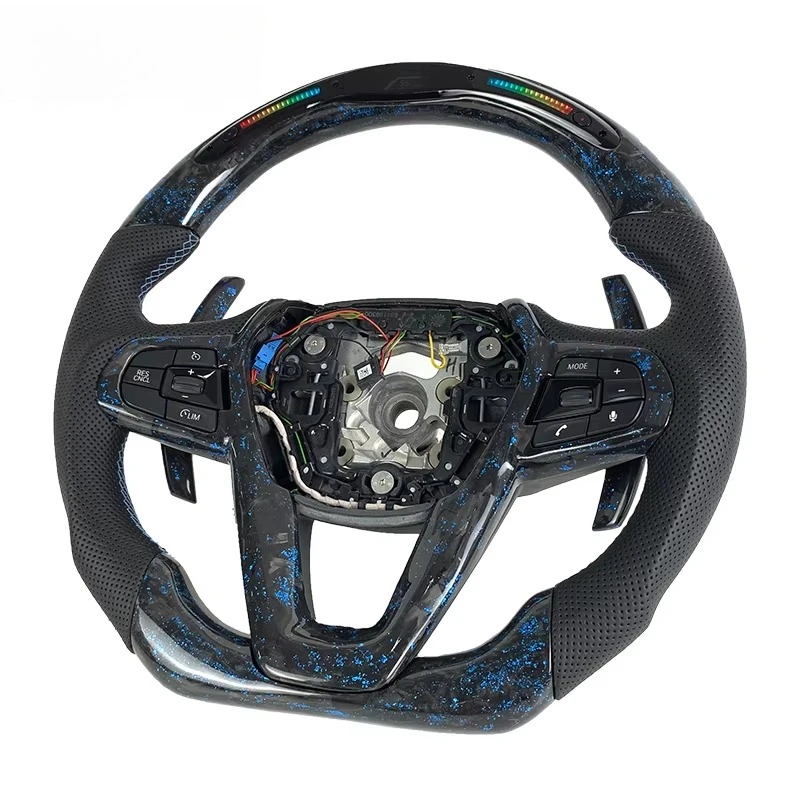 Series  5 series   Sports Style Carbon Fiber Leather Steering Wheel Car Interior Universal Style