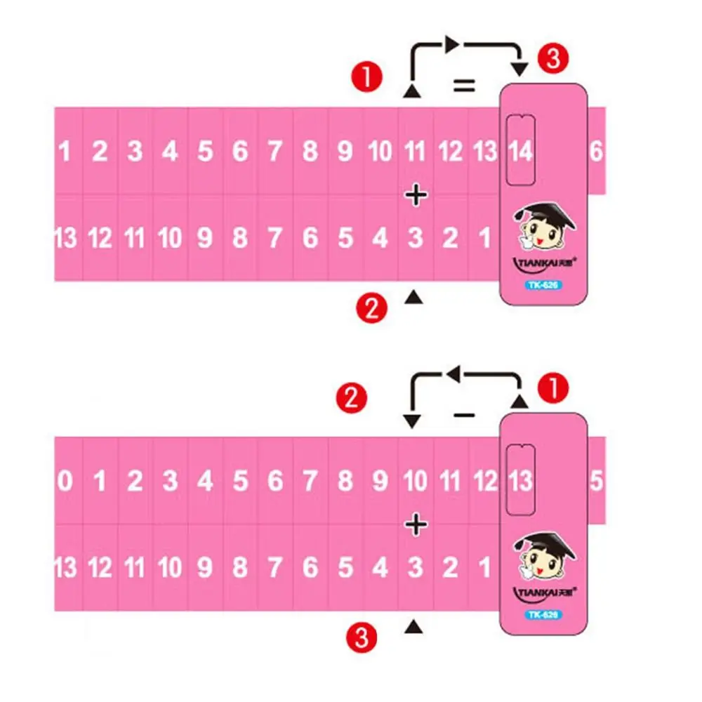 Plastic Math Decomposition Ruler Pink/Blue Portable Subtraction Ruler Within 20 Teaching Demonstration Addition Ruler
