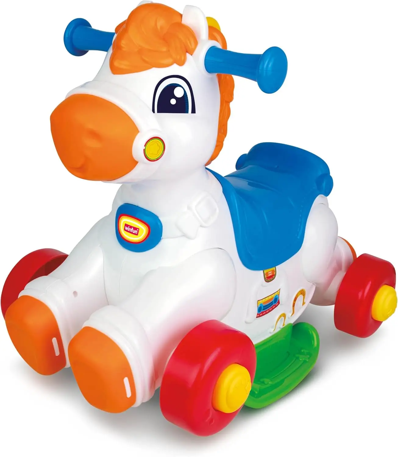 Winfun Giddy-Up Horsey 2-in-1 Rocking & Ride-On Toy with Sounds, Lights