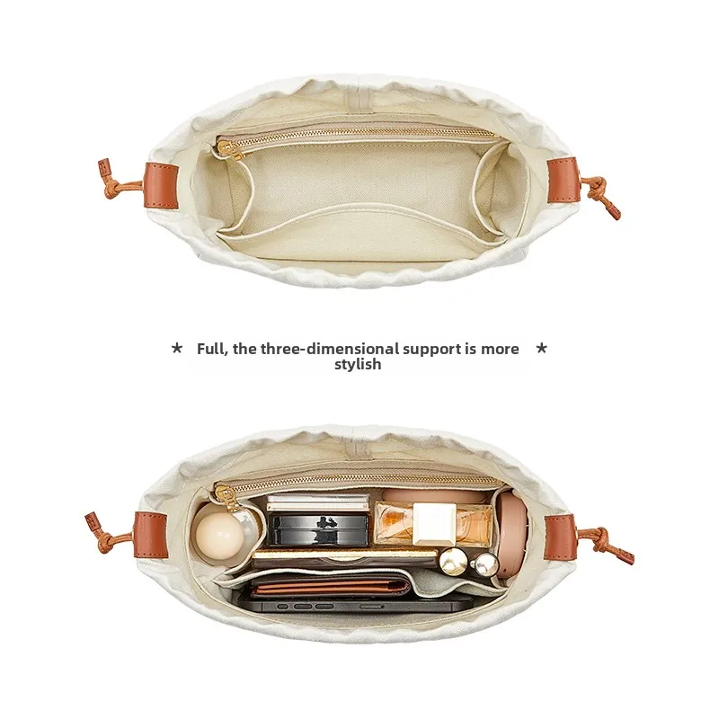 Hollow bag organizer insert For women bag woven canvas storage bag support storage inner modification bag accessories