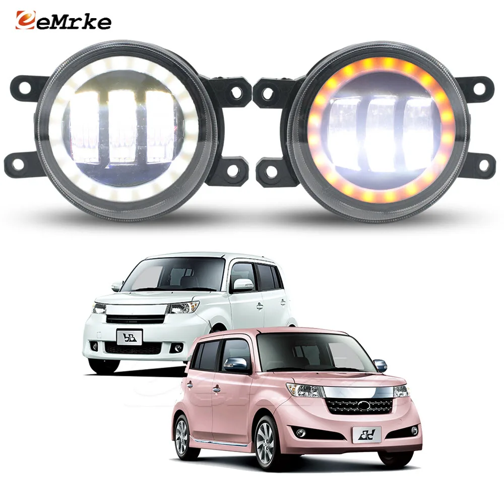 LED Fog Lights Assy with Lens Car PTF 30W for Toyota bB II / Scion bb QNC20 12.2005-07.2016 Angel Eyes DRL Daytime Running Lamp