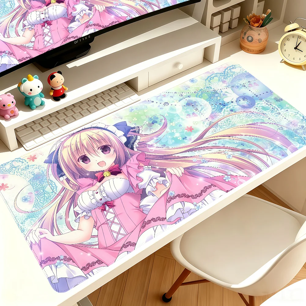 Kawaii Supreme Candy Y2k Riko Korie Moe Mouse Pad Large Non-slip Lockedge Desktop Computer Desk Mat Keyboard Pad Office Student