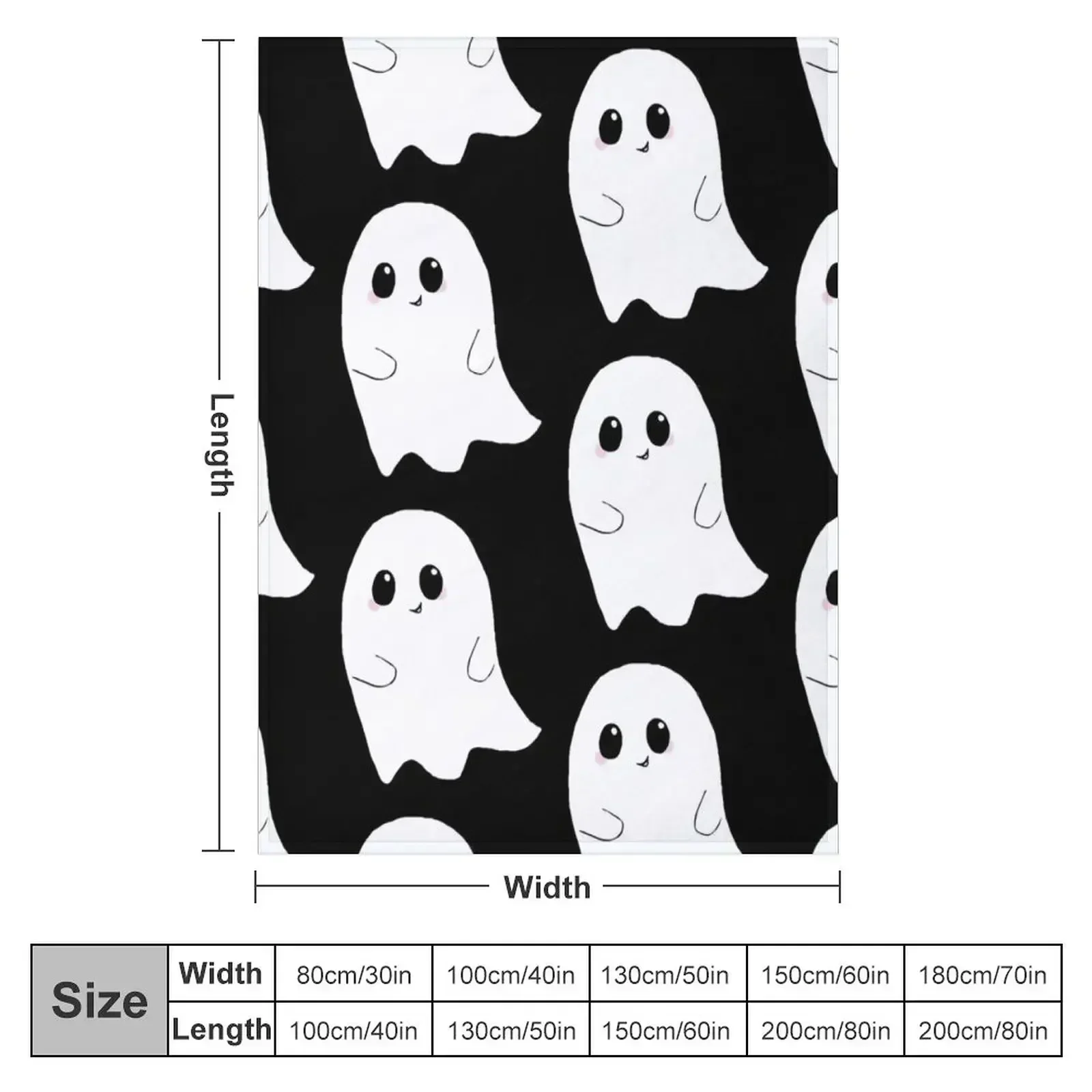 Cute Ghost Throw Blanket Bed Sofa Quilt Multi-Purpose Bed linens Blankets