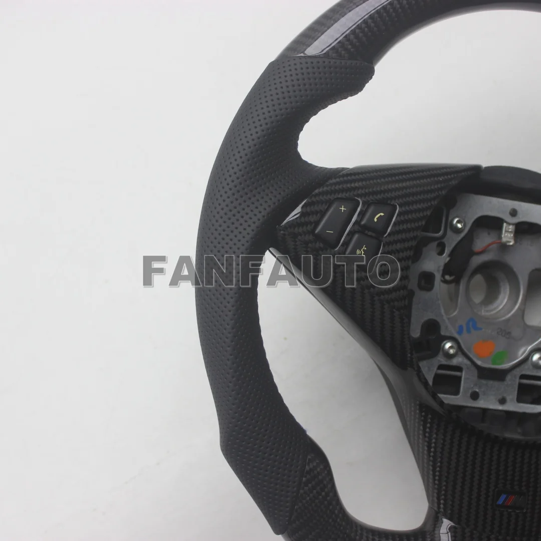 Custom D Shape Replacement Real Carbon Fiber Steering Wheel for BMW 5 6 Series E60 E61 E63 E64 M5 M6 2003-2010