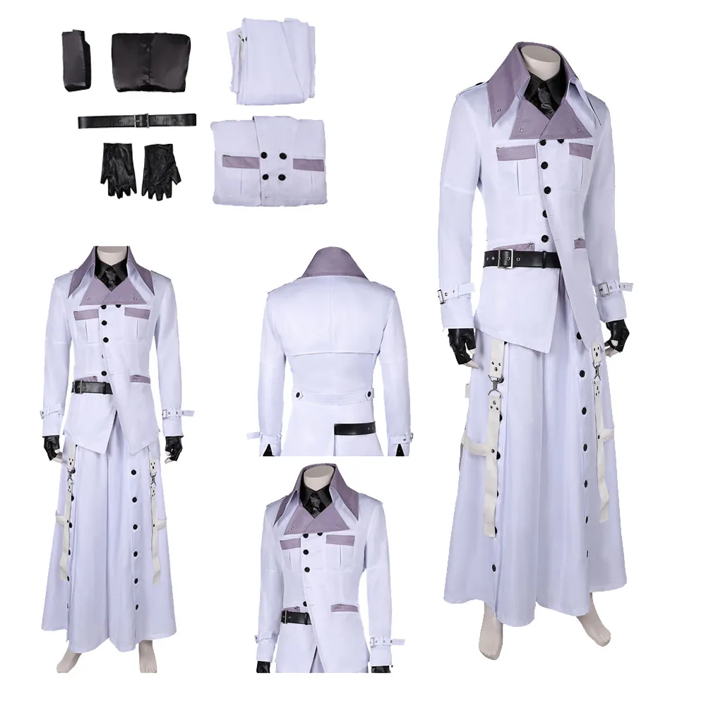 

Game Fantasy Costume Rufus Shinra Cosplay Adult Men Fantasia Coat Belt Outfits Halloween Carnival Disguise Party Suit