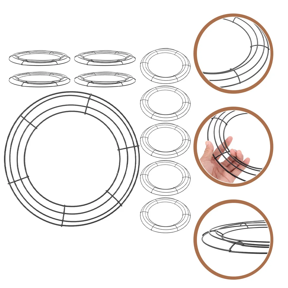 Wreath Accessories Front Door Frame Garland Hoop Wedding Decor Rings Iron Items Round Shaped Rack