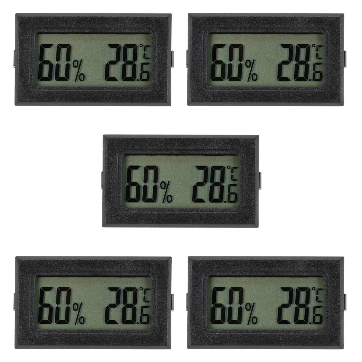 

5 Pcs Reptile Thermometer Indoor Wireless LCD Hygrothermograph Pet Humidity Gauge Mini Hygrometer Abs Poultry