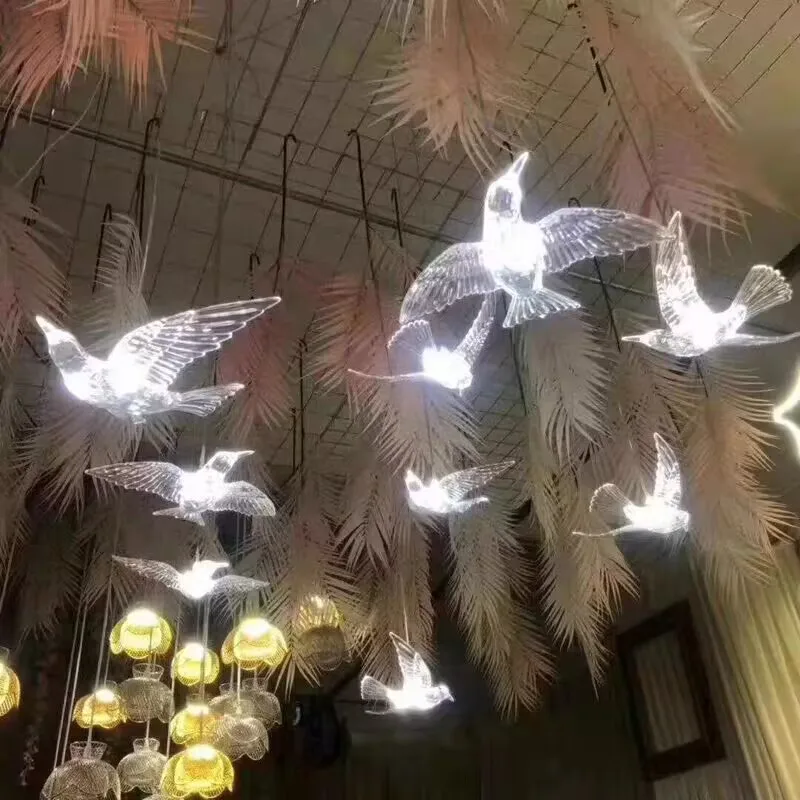 

Modern Wedding Decoration Lamp LED Indoor Landscape Acrylic Flying Birds for Wedding Party Stage Atmosphere Light Decor