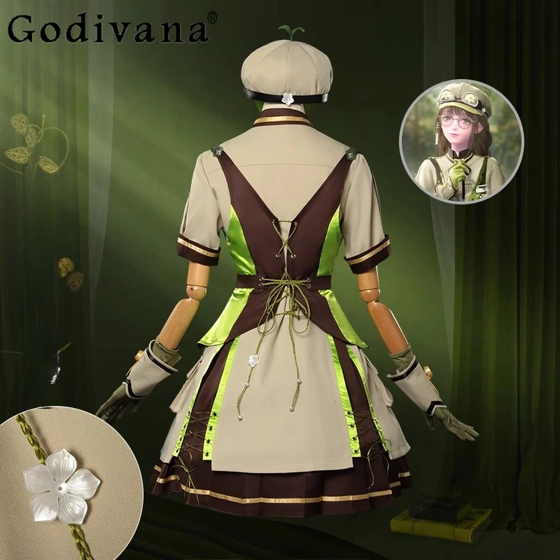 مجموعة تنورة لوليتا الخضراء التأثيرية أنيمي إنفينيتي زي نسائي بدلات الغابات الصيفية لحفلات الهالوين للنساء التنانير