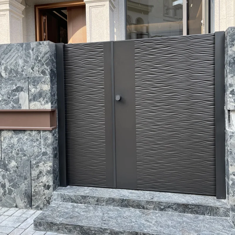 باب مدخل من سبائك الألومنيوم المقاوم للحريق على الطراز الحديث، باب فناء الفيلا ذو الطراز البسيط #4