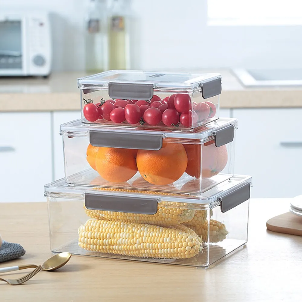 

Large Capacity Transparent Rectangular Food Storage Container for Refrigerator Organization and PET Fresh Keeping Use