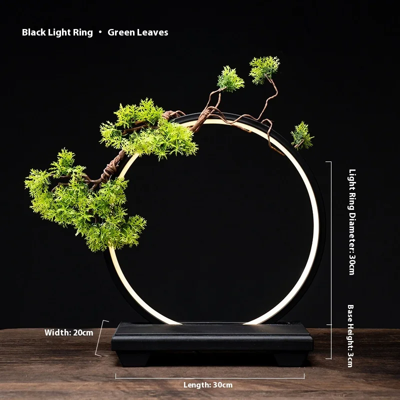 LED Light Ring Ornament Chinese-style Photography-specific Light Display Stand Creative Desktop Lucky Decoration Ornament