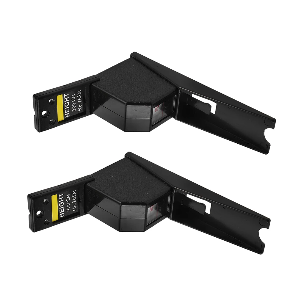 

2pcs Height Measuring Instrument Tape Adult Meter Black Abs Baby Growth Chart Child Wall Mount Retractable Design Lightweight