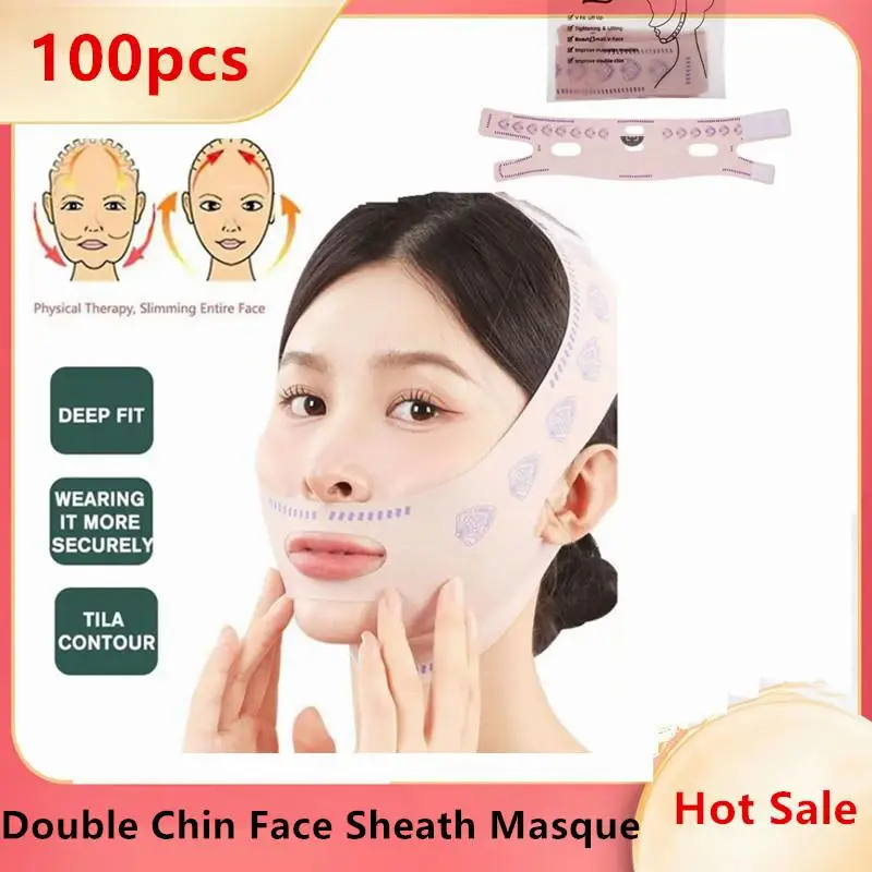 100pcs Double Chin Face Sheath Masque Double Menton Face Bandage Slimming Double Chin Mask Lifting Band Lifting Visage