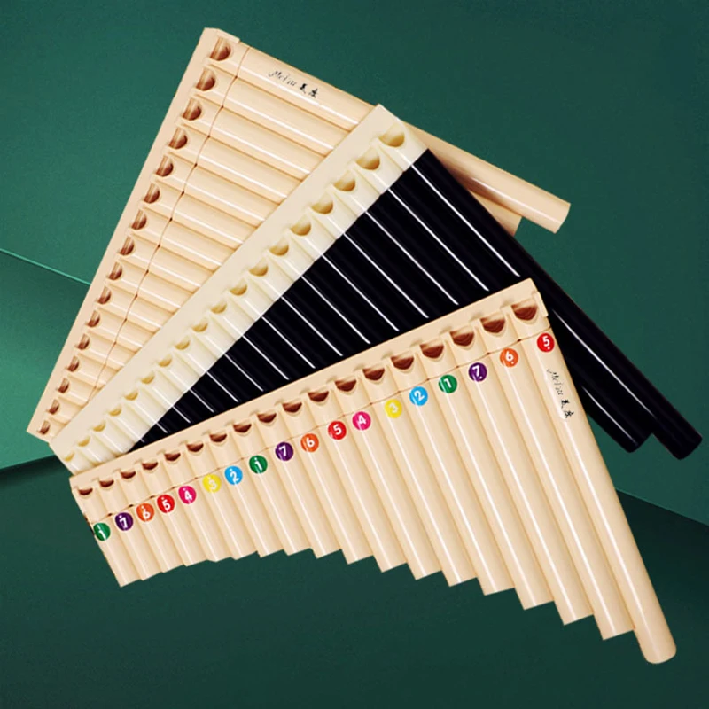 16/18 Pipes Pan Flute C Key Panpipes Pan Pipes with Mouthpiece Wind Instrument for Students Beginners with Carrying Bag