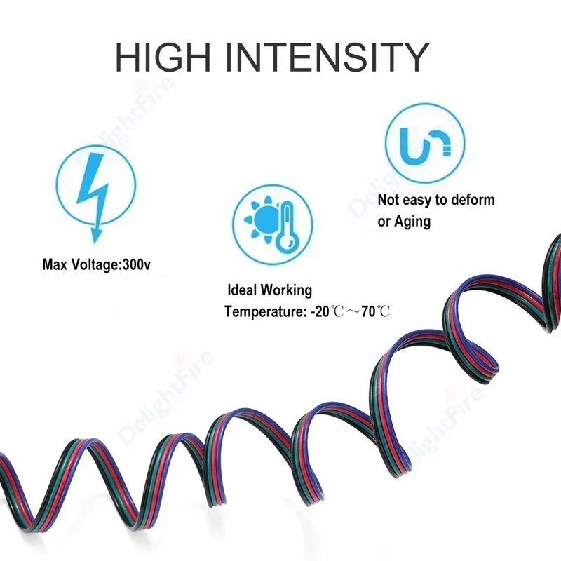 2pin LED Wire 3/4/5/6 Pin RGB Cable 22/20/18 AWG Extension Connector Electrical Wires For 5050 WS2812B RGBW RGBWW Strip Lights