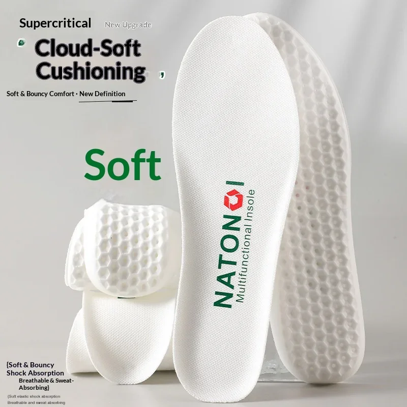Supercritical Sport Insoles for Men/Women Breathable Moisture-Wicking Comfortable Casual Shock-Absorbing Cloud-Like Cushioning