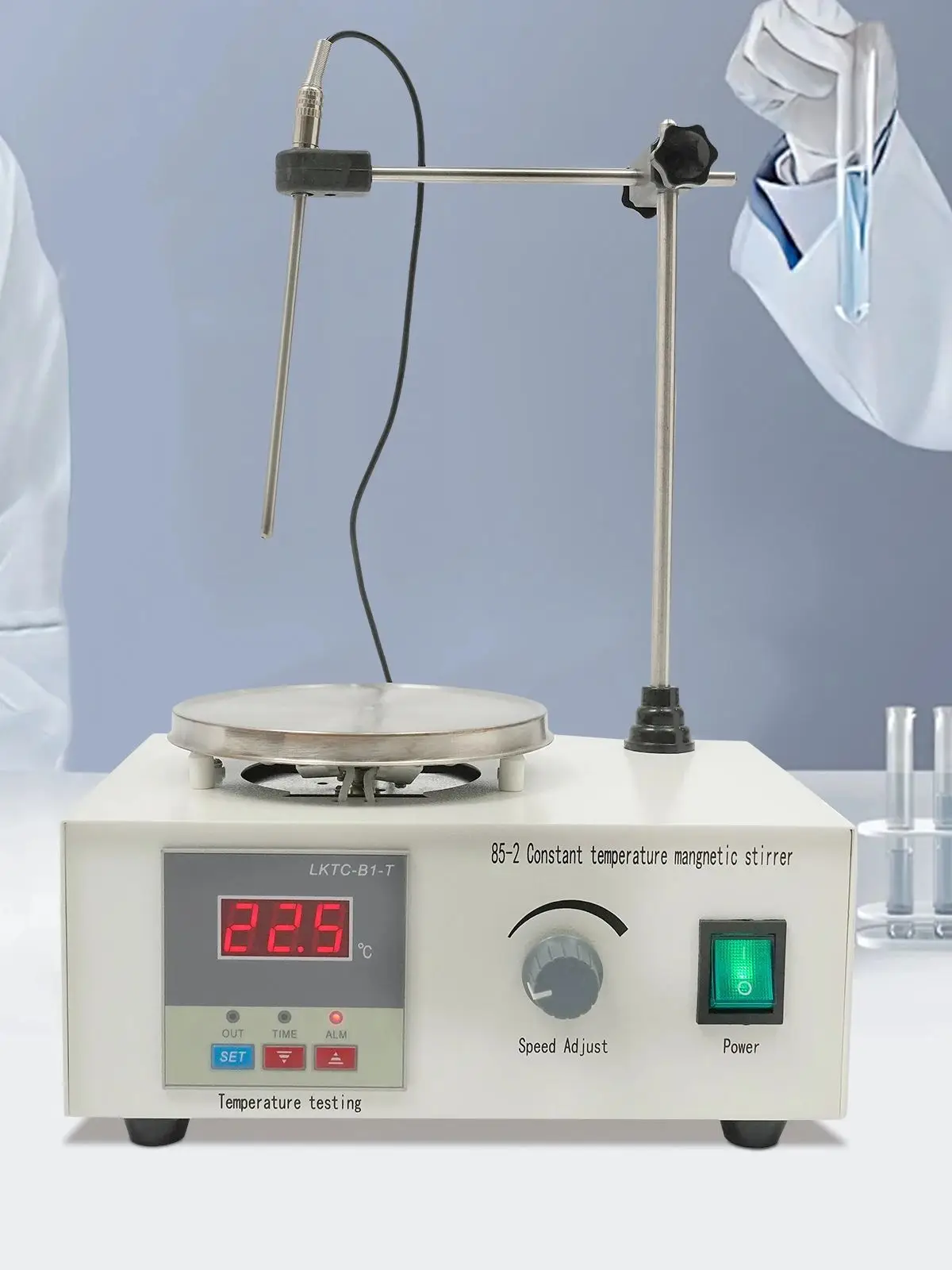 Agitateur magnétique avec panneau de contrôle précis de la température, vitesse réglable sans étape pour le mélange de liquides