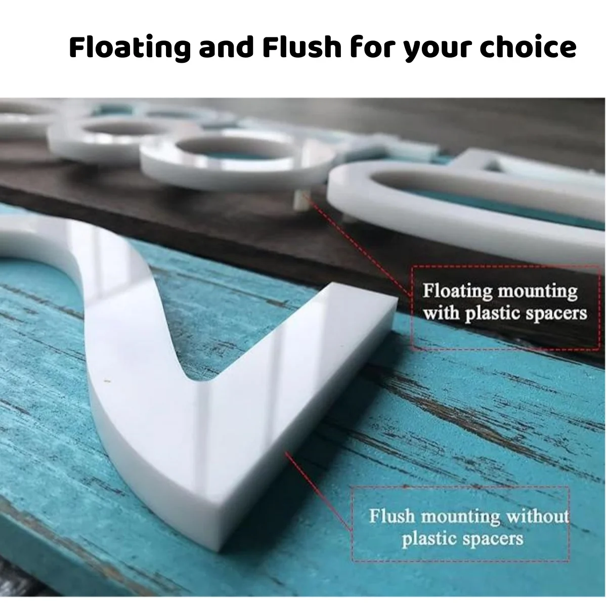 ‌5/8inch Floating House Number Sign - White Acrylic Outdoor Address Plate with 3D Numbers For Outdoor