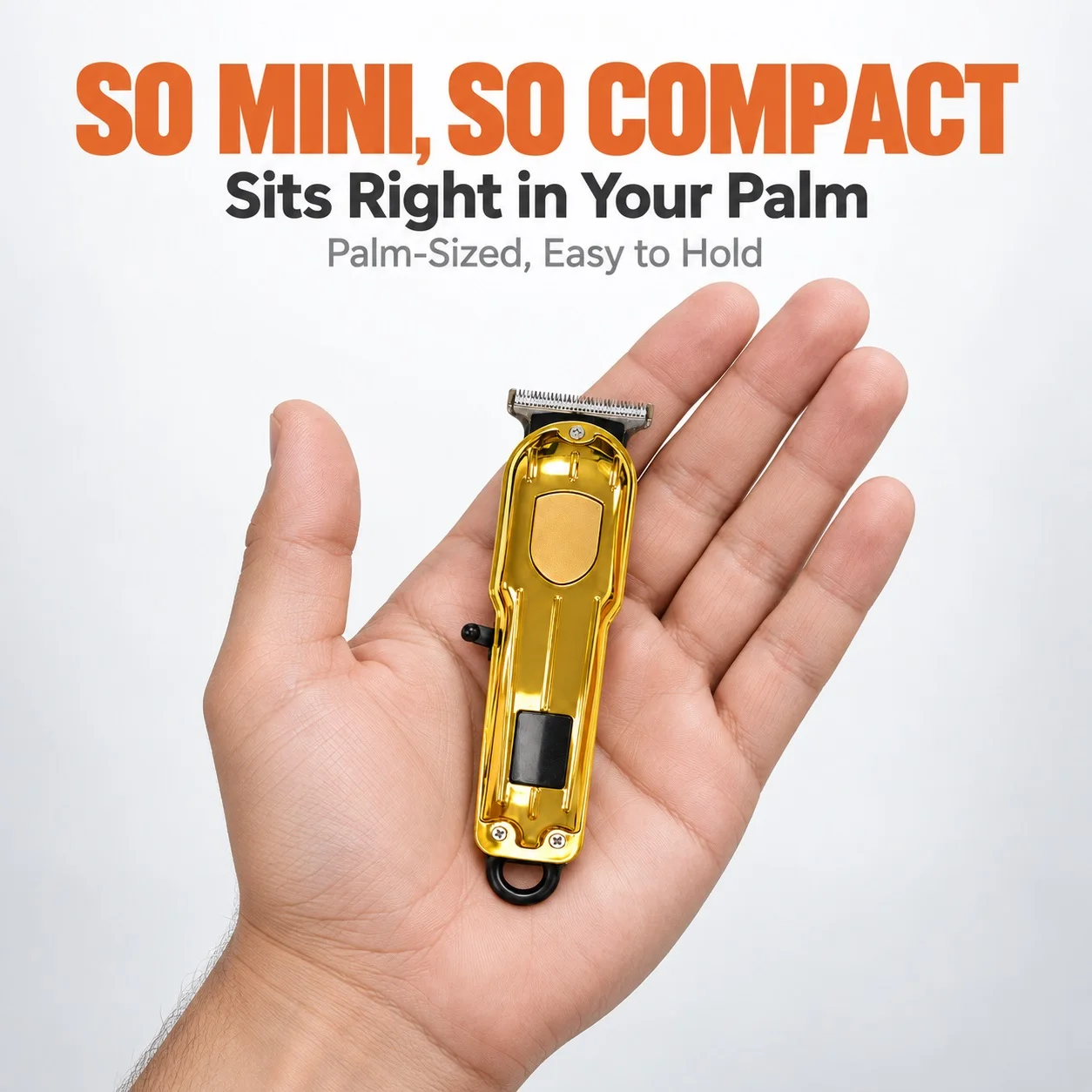 Mini Portable Electric Hair Clipper for Men, Small T-Shaped Wide Blade, Four Different Guide Combs for Trimming Multiple Lengths, Digital Power Display, Type-C Charging, One-Touch Power Button on the Side, Comes with Cleaning Brush, Suitable for Fine Trimming of Short Hair, Hairline, Sideburns, and Back of the Neck, Available in Multiple Colors.
