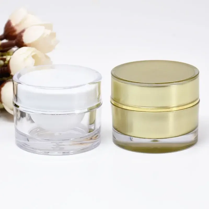 10/30pcs 5g 10g 15g 20g 30g 50g White/Gold Cosmetic Jar Plastic Refillable Bottle Cream Jar Portable Cosmetic Make Up Container