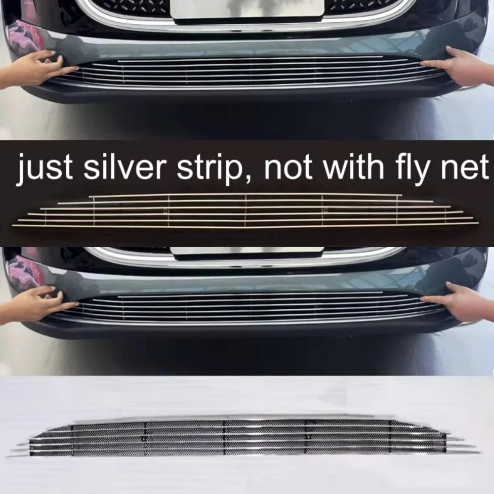 

Car Bottom Grille Trim Front Bumper Net Strip For Chery Tiggo 8 Plus 2025 Modified Black Silver Surround