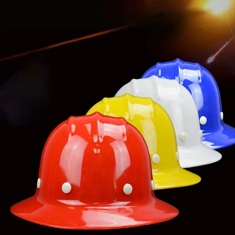 Full Brim Hard Hat, 8-Point Ratchet Suspension, Impact Resistance Safety Helmet Adjustable Hat, Red, Blue, Yellow, White