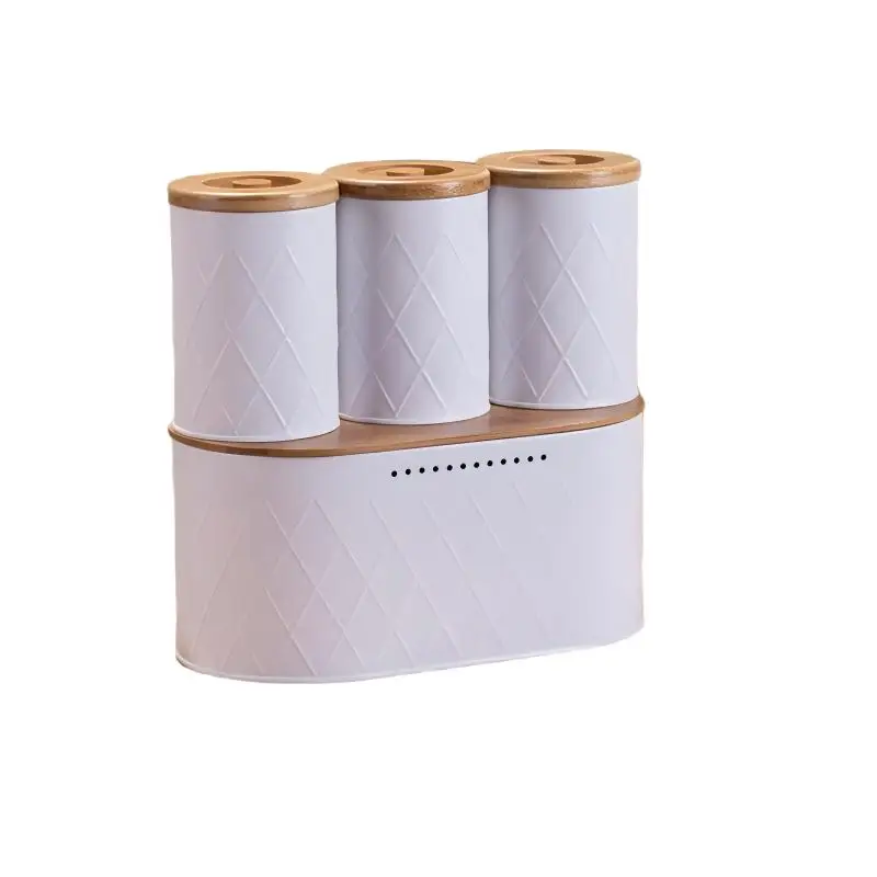 

Металлическая корзина для хранения хлеба, банки для хранения сахара, кофе, чая для кухонной стойки