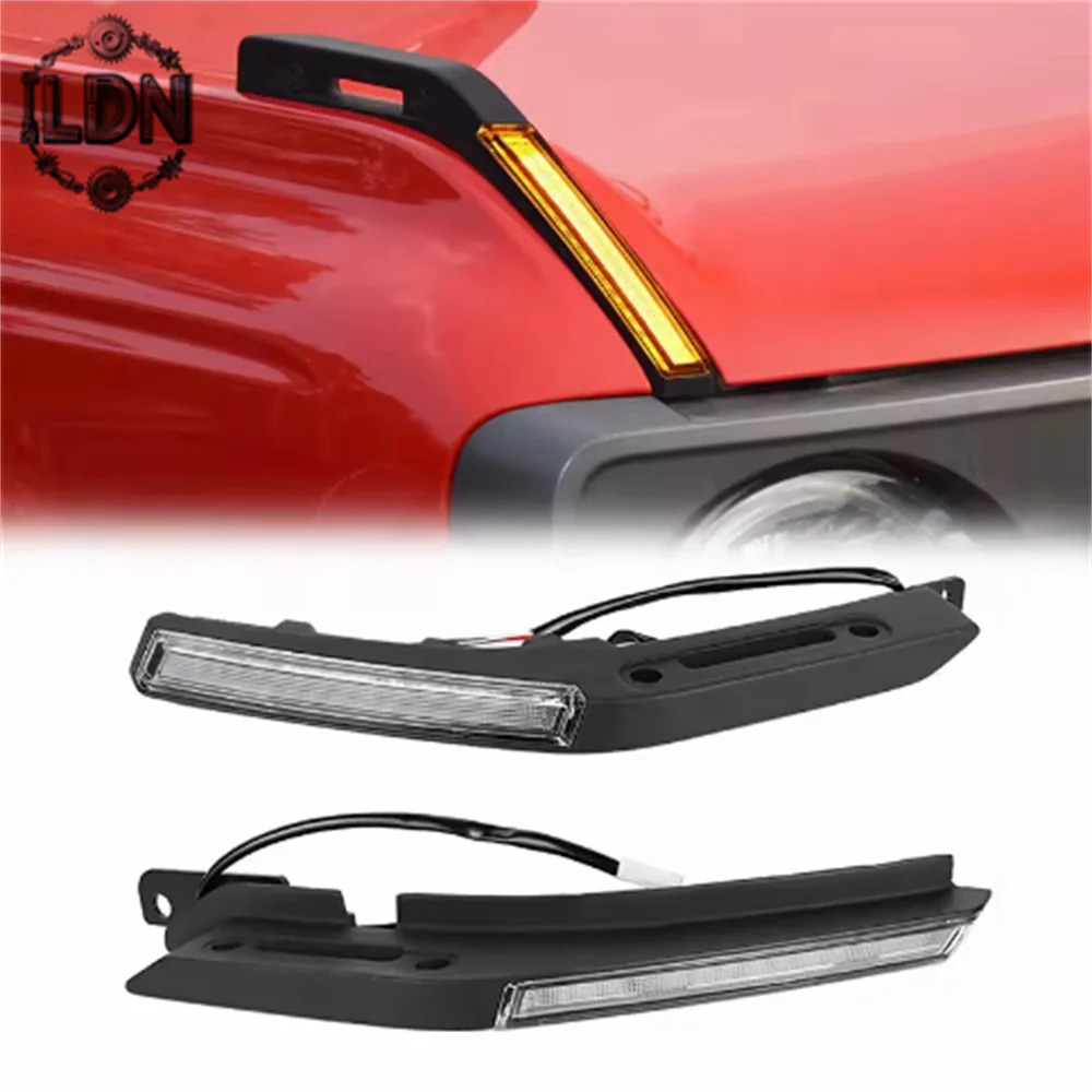 Hood Trail Sights LED Side Marker Lights for Ford Bronco 2021-2023 2/4 Door Amber Turn Signals Lamp