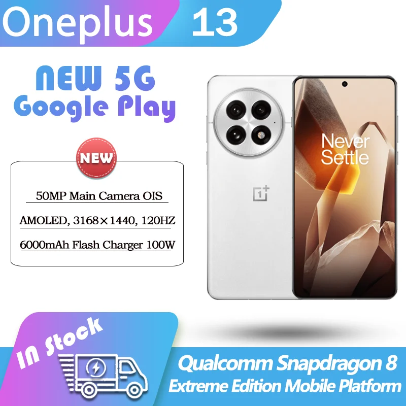 Unlocked OnePlus 13 5G Snapdragon 8 Elite 6.82 inch QHD+(3168×1440) 120Hz LTPO AMOLED 100W SUPERVOOC 6000mAh  IP68 NFC OTA 50MP