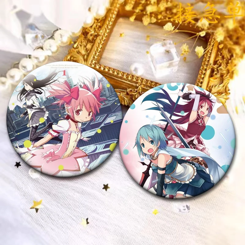 Anime Puella Magi Madoka Magica Brooches Cute Cartoon Badge Kaname Madoka,Tomoe Mami,Akemi Homura,Miki Sayaka,Sakura Kyouko Pins