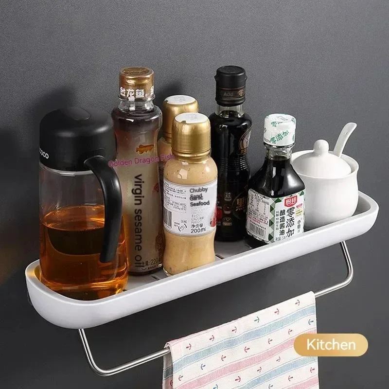 Bathroom storage rack Shower Storage Rac black/grey No dimonds punch-free hanging storage rack ABS material bathrom shampoo rack